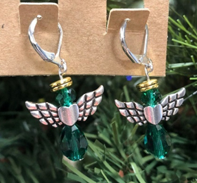 Angel earrings for Adult Jewelry Class at the Key West Library on December 15 at 3pm.