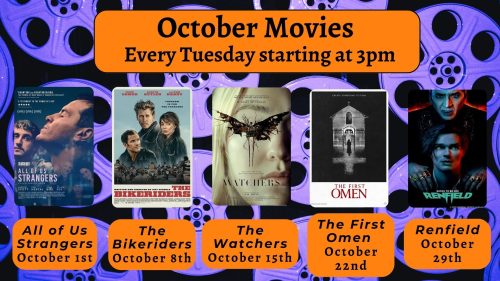 October Movie Matinee schedule at the Key West Library every Tuesday at 3pm.