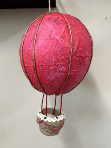 Paper Mache Hot Air Balloon for Adult Crafting Corner on May 15th and 22nd at the Key West Library.