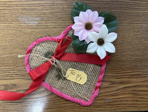 Key to My Heart for Adult Crafting Corner at the Key West Library on January 29th at 10am.