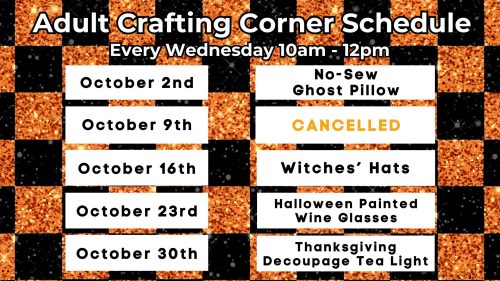 Adult Crafting Corner at the Key West Library every Wednesday at 10am.