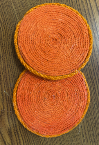 Matching twine coasters for Adult Crafting Corner at the Key West Library on January 29th at 10am.